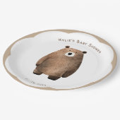 Neutral Bear Bear Baby Shower Pappteller (Schrägansicht)