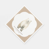 Neutral Bear Bear Baby Shower Serviette (Ecke)