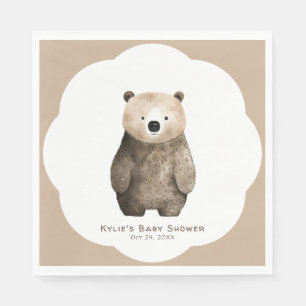 Neutral Bear Bear Baby Shower Serviette