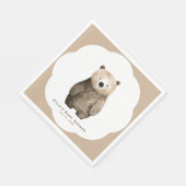 Neutral Bear Bear Baby Shower Serviette (Ecke)