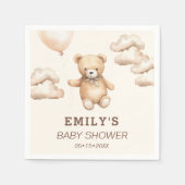 Neutral Bearly Can Wait Baby Shower  Serviette (Vorderseite)