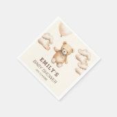 Neutral Bearly Can Wait Baby Shower  Serviette (Ecke)