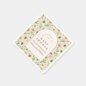 Neutral Bee Baby Shower Serviette (Ecke)