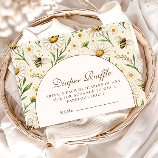 Neutral Bee Diapper Raffle Begleitkarte