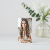 Neutral Beige Accountant CPA Minimal Modern Visitenkarte (Stehend Vorderseite)