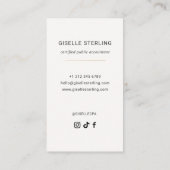 Neutral Beige Accountant CPA Minimal Modern Visitenkarte (Rückseite)