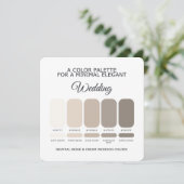 Neutral Beige and Cream Wedding Color Palette Card Einladung (Stehend Vorderseite)