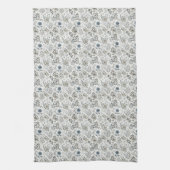 Neutral Beige Blue Floral Stiems Küchentücher (Vertikal)