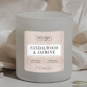 Neutral Beige Boho Aesthetic Candle Product Label Quadratischer Aufkleber