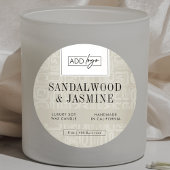 Neutral Beige Boho Logo Candle Jar Lid Runder Aufkleber