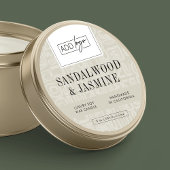 Neutral Beige Boho Logo Candle Jar Lid Runder Aufkleber