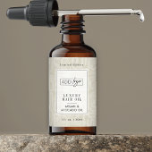 Neutral Beige Boho Pattern Logo 2OZ Dropper Bottle