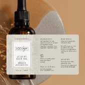 Neutral Beige Boho Pattern Logo 2OZ Dropper Bottle