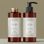 Neutral Beige Boho Pattern Logo 4OZ Cosmo Bottle Rechteckiger Aufkleber