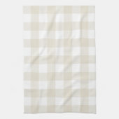 Neutral Beige Buffalo Check Plaid Rustic Farmhouse Geschirrtuch (Vertikal)