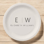 Neutral Beige Classic Elegant Modernes Minimalisti Pappteller<br><div class="desc">Genießen Sie Ihr kulinarisches Erlebnis mit unserer klassischen eleganten, modernen Minimalistischen Monogram Platte. Dieser sorgfältig gestaltete Teller verbindet zeitlos Eleganz mit zeitloser Eleganz und zeitgemäßem Minimalismus und verleiht dem Tisch eine Touch raffinierter Eleganz. Dieser Teller ist mit Präzision und Liebe zum Detail gestaltet und ist mehr als nur ein Geschirr;...</div>