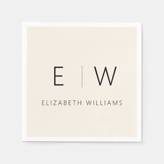 Neutral Beige Classic Elegant Modernes Minimalisti Serviette (Vorderseite)