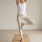 Neutral Beige Distressed Splatter High-Waisted Leggings