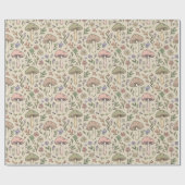 Neutral Beige Earthy Mushroom Seamless Pattern Geschenkpapier (Flach)