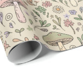 Neutral Beige Earthy Mushroom Seamless Pattern Geschenkpapier (Rolleneckpunkt)