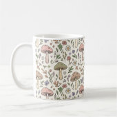 Neutral Beige Earthy Mushroom Seamless Pattern Kaffeetasse (Links)