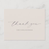 Neutral Beige Elegant Modernes Business Vielen Dan Postkarte (Vorderseite)