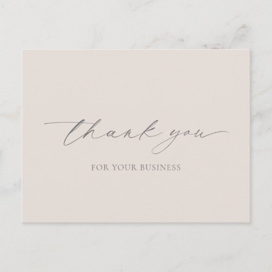 Neutral Beige Elegant Modernes Business Vielen Dan Postkarte (Vorderseite)