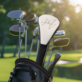 Neutral Beige fette Script Monogram und Name Golf Headcover