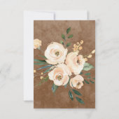 Neutral Beige Floral Boho Brown RSVP Karte (Rückseite)