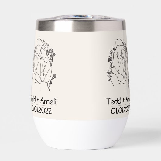 Neutral Beige Floral Couple (Vorderseite)