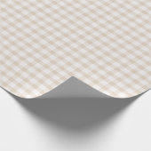 Neutral Beige Gingham Holiday Geschenkpapier (Ecke)