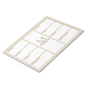 Neutral Beige Gingham Kariert Weekend Planner Note Notizblock (angewinkelt)