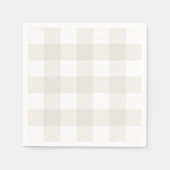 Neutral Beige Gingham Napkins Serviette (Vorderseite)
