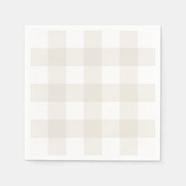 Neutral Beige Gingham Napkins Serviette