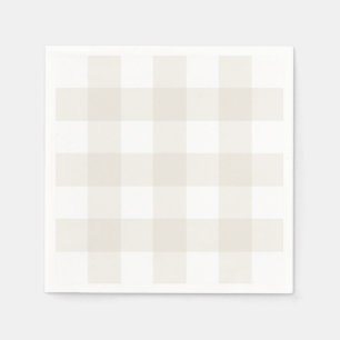 Neutral Beige Gingham Napkins Serviette