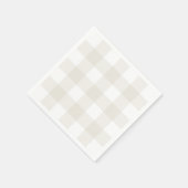 Neutral Beige Gingham Napkins Serviette (Ecke)