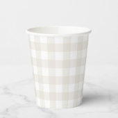 Neutral Beige Gingham Pappbecher (Links)