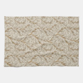Neutral Beige Gold Botanical Leaf William Morris Geschirrtuch (Horizontal)