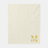 Neutral Beige Gold Monogram Fleecedecke (Vorderseite)