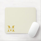 Neutral Beige Gold Monogram Mousepad (Mit Mouse)