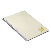 Neutral Beige Gold Monogram Notizblock (Rechte Seite)