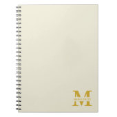 Neutral Beige Gold Monogram Notizblock (Vorderseite)