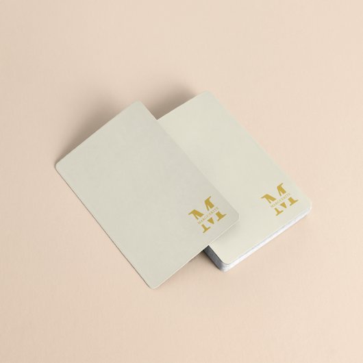 Neutral Beige Gold Monogram Spielkarten