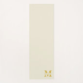 Neutral Beige Gold Monogram Yogamatte (Vorderseite)