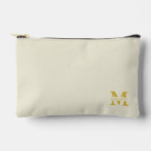 Neutral Beige Gold Monogram Zubehörtasche (Vorderseite)