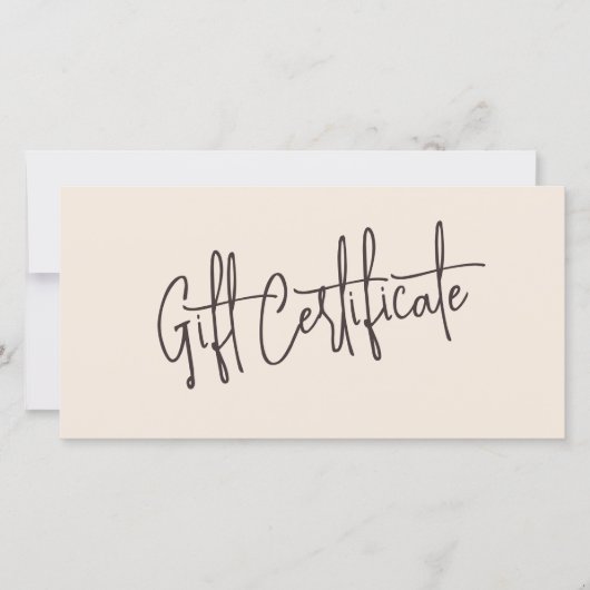 Neutral Beige Hair Salon Logo Gift Certificates (Vorderseite)