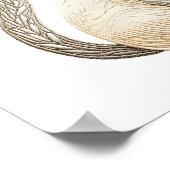 Neutral Beige Kitty bestickt Boho Cat Poster (Ecke)