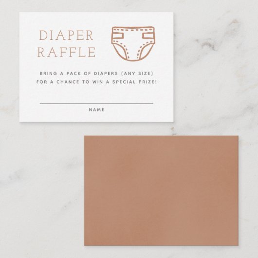 Neutral-Beige-Minimalistisch-Windeln Begleitkarte (Vorne/Hinten)