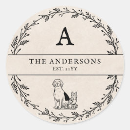 Neutral Beige Minimalistisches, frisch gezogenes G Runder Aufkleber