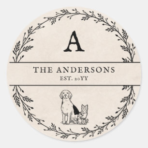 Neutral Beige Minimalistisches, frisch gezogenes G Runder Aufkleber